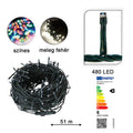 LED string lights in selectable sizes and colours - 480 LEDs - multicolour