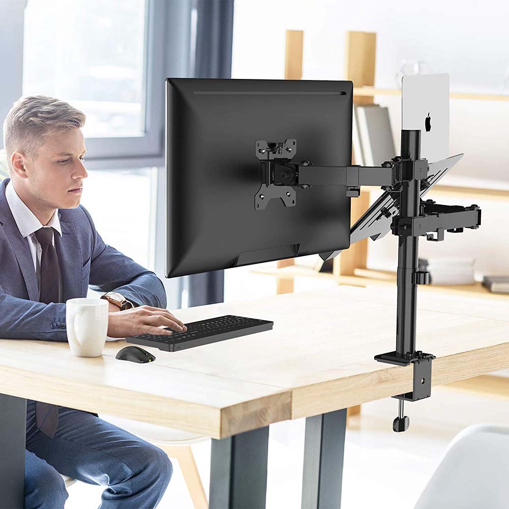 Desktop monitor and laptop stand