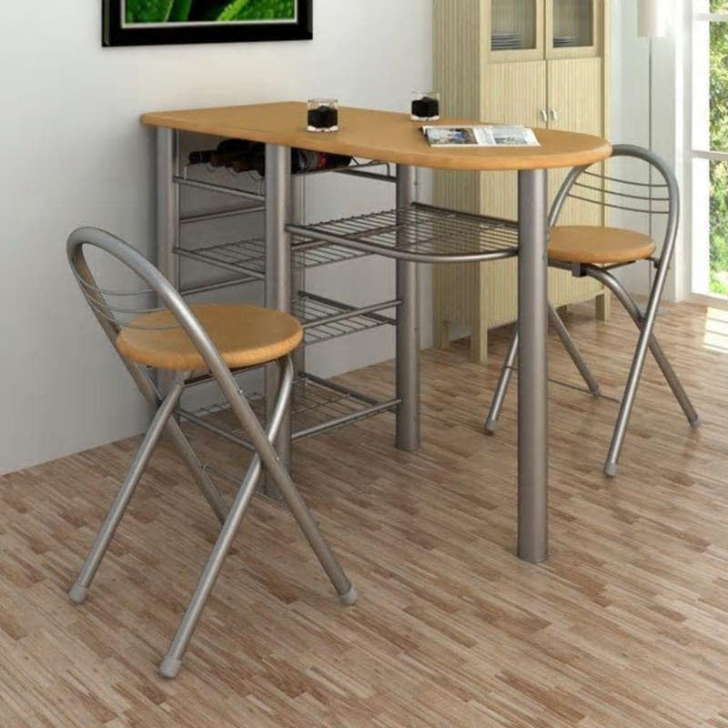 Kitchen bar set with 2 stools and table