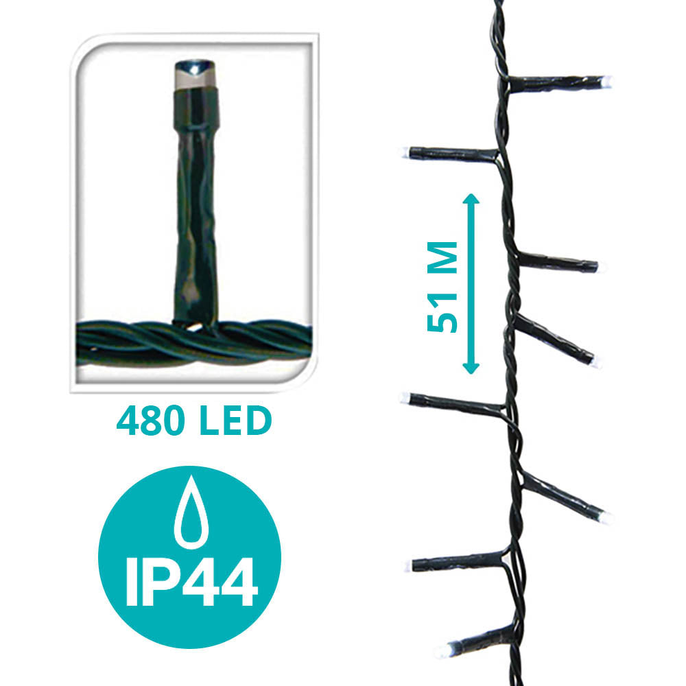 LED fairy lights, available in various sizes and colors - 480 LEDs - warm white