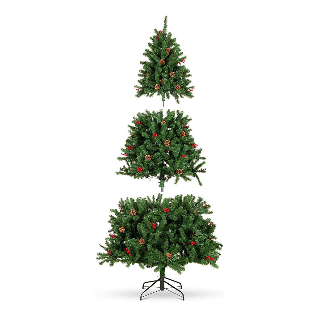 LED-es műfenyő több típusban, melegfehér-180 LED-es, 150 cm