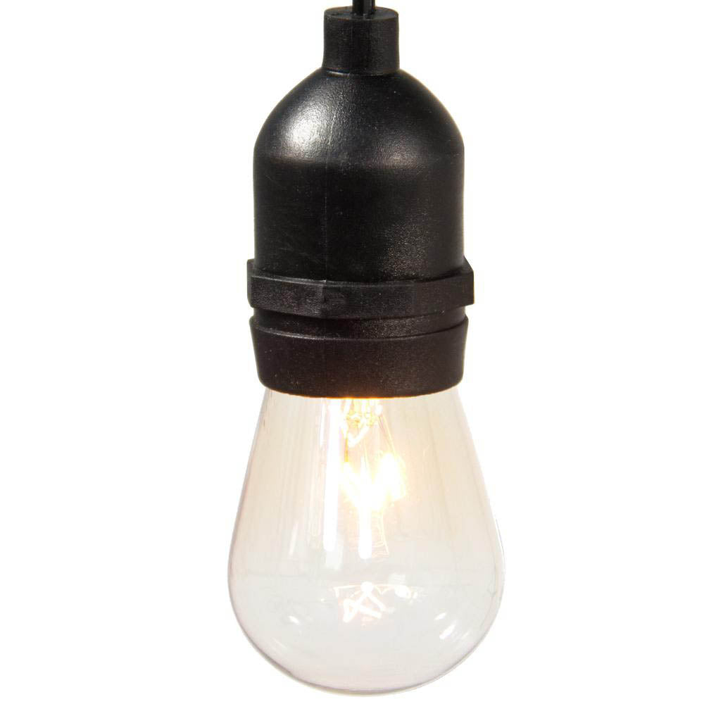 Waterproof Decorative Festoon Lights, 15 E27 LED Bulbs, 14.6m, Warm White