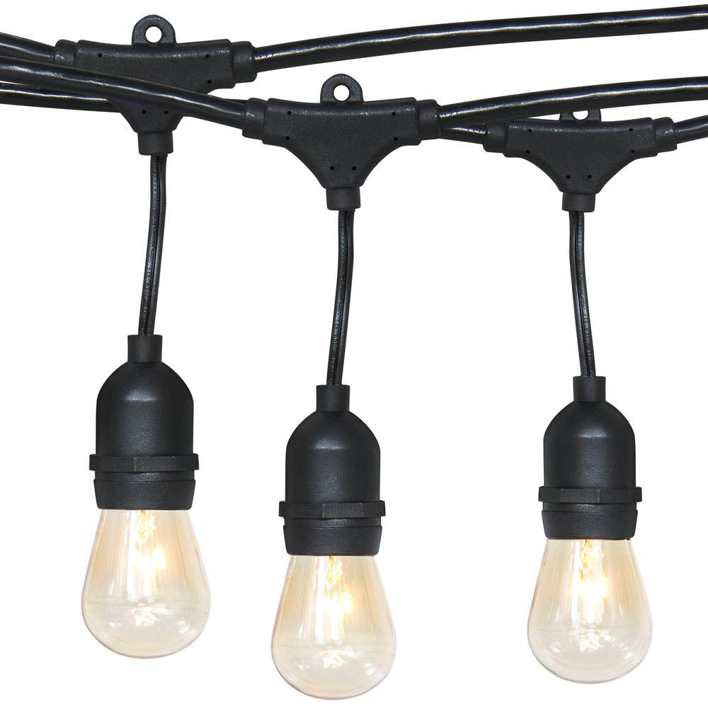 Waterproof Decorative Festoon Lights, 15 E27 LED Bulbs, 14.6m, Warm White