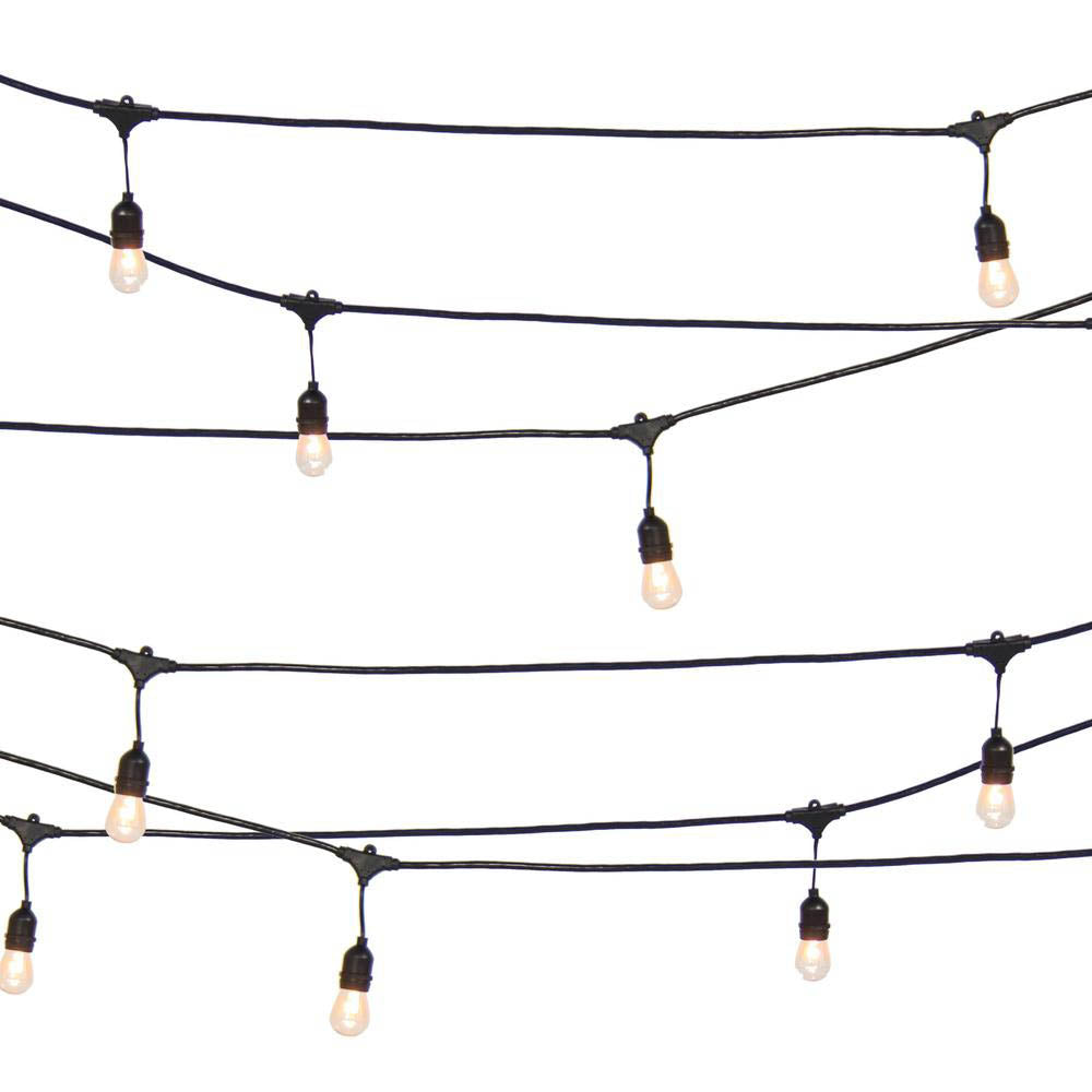 Waterproof Decorative Festoon Lights, 15 E27 LED Bulbs, 14.6m, Warm White